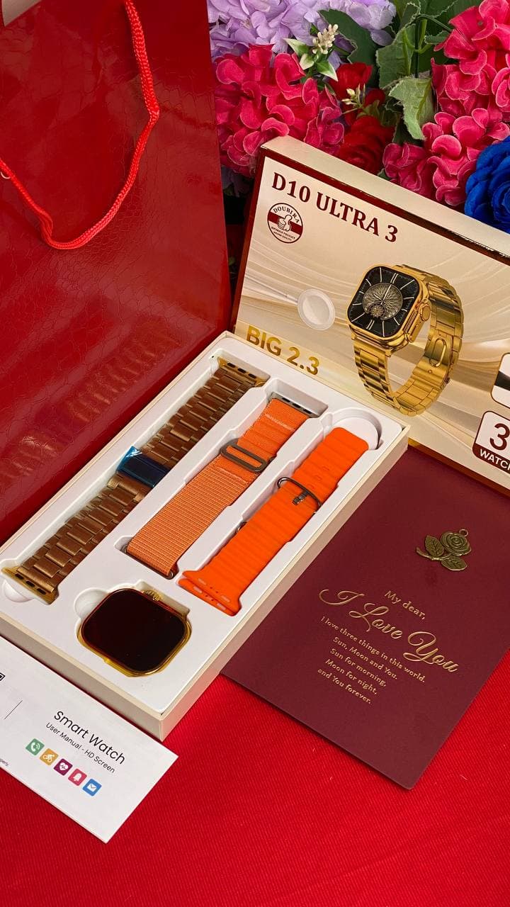 3 strap Smartwatch(men smart watch)