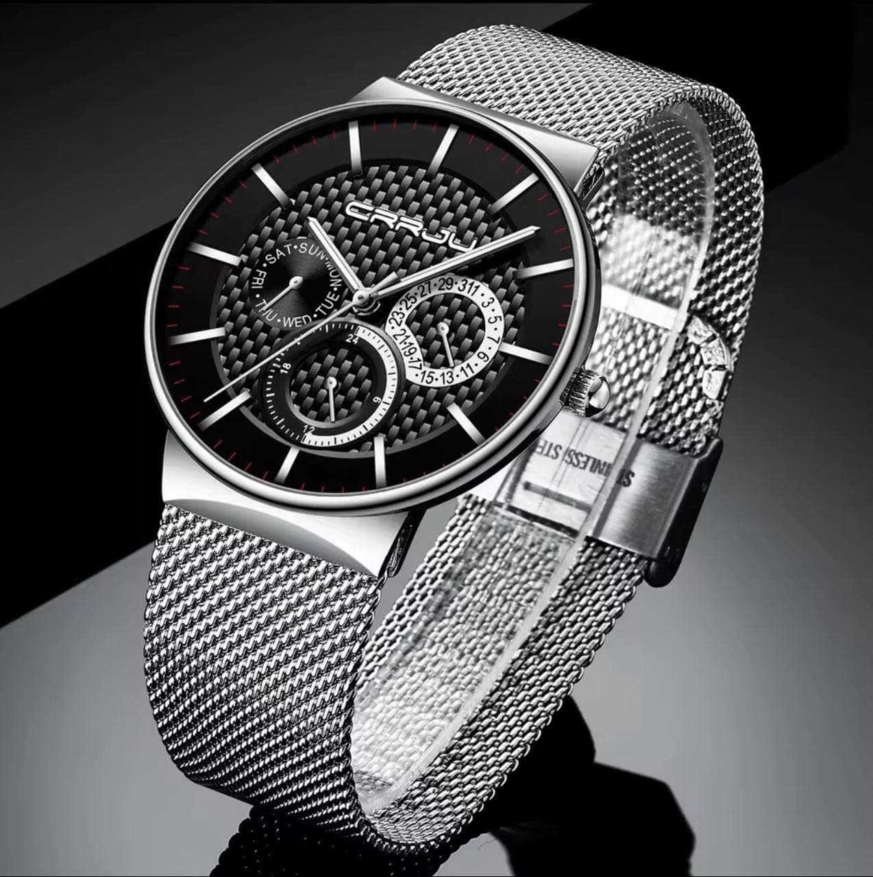 CRRJU Chronograph Mesh Gents Watch