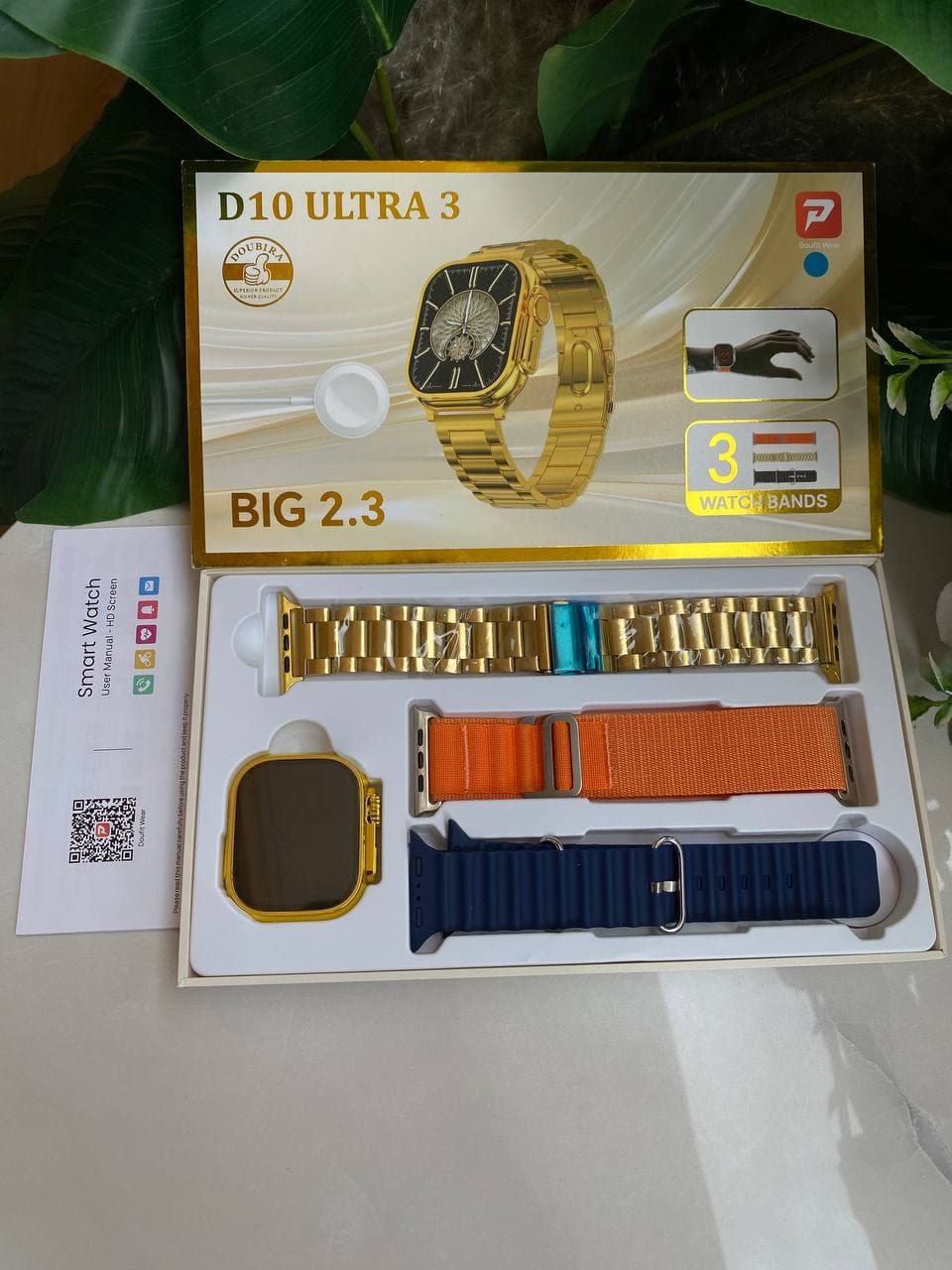 D10 Ultra 3 Smartwatch (3 Interchangeable Straps)