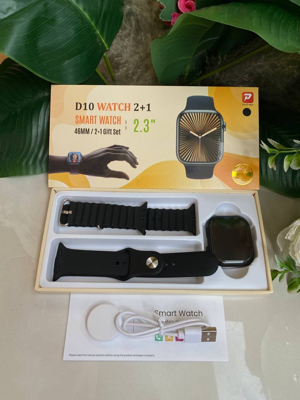 DT10 Smartwatch with 2 Interchangeable Straps