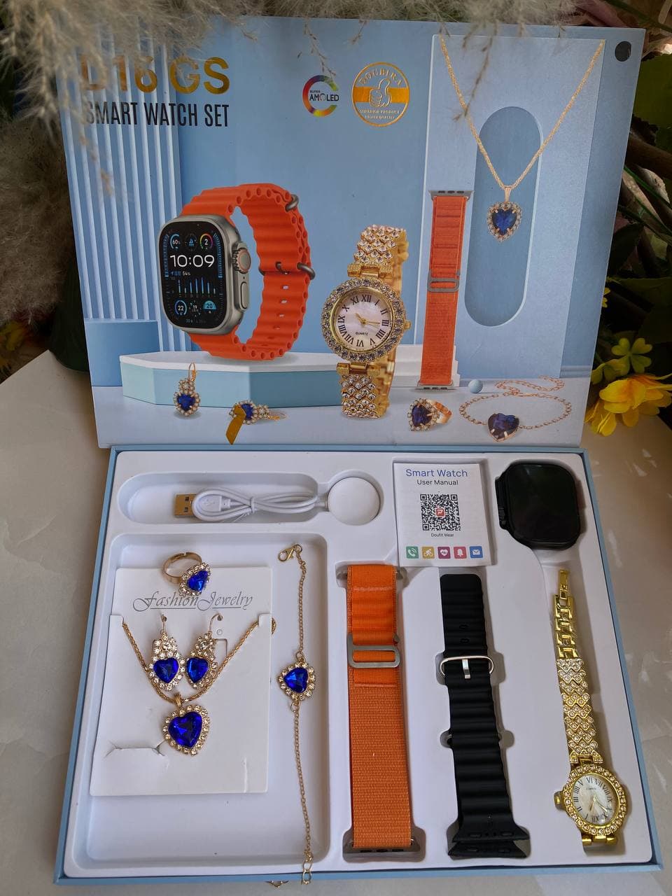 E16GS & D15GS Ladies Smart Watches with Jewellery Set