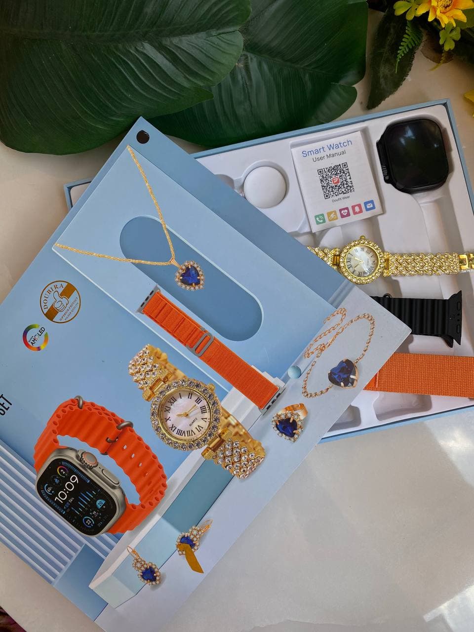 E16GS & D15GS Ladies Smart Watches with Jewellery Set thumbnail 2