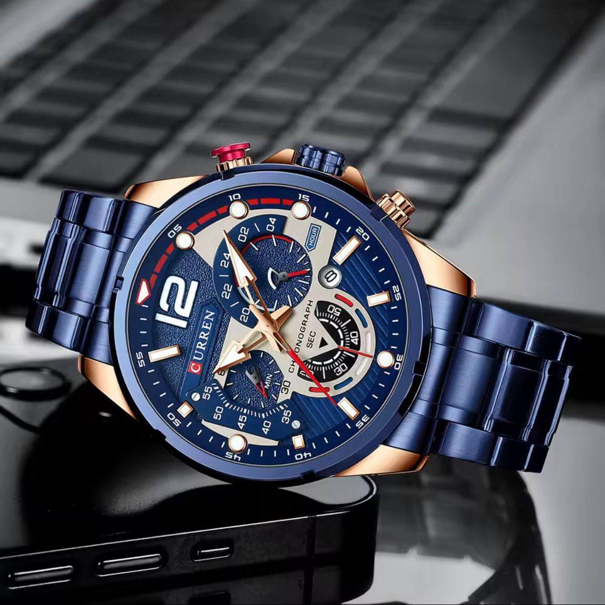 GENTS CURREN CHRONOGRAPH WATCH #8395 thumbnail 2