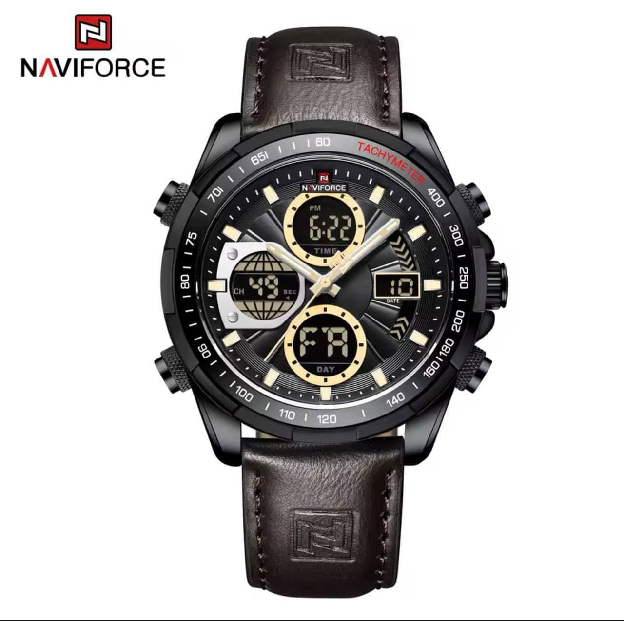 Naviforce Men #NF9197 Leather Watch