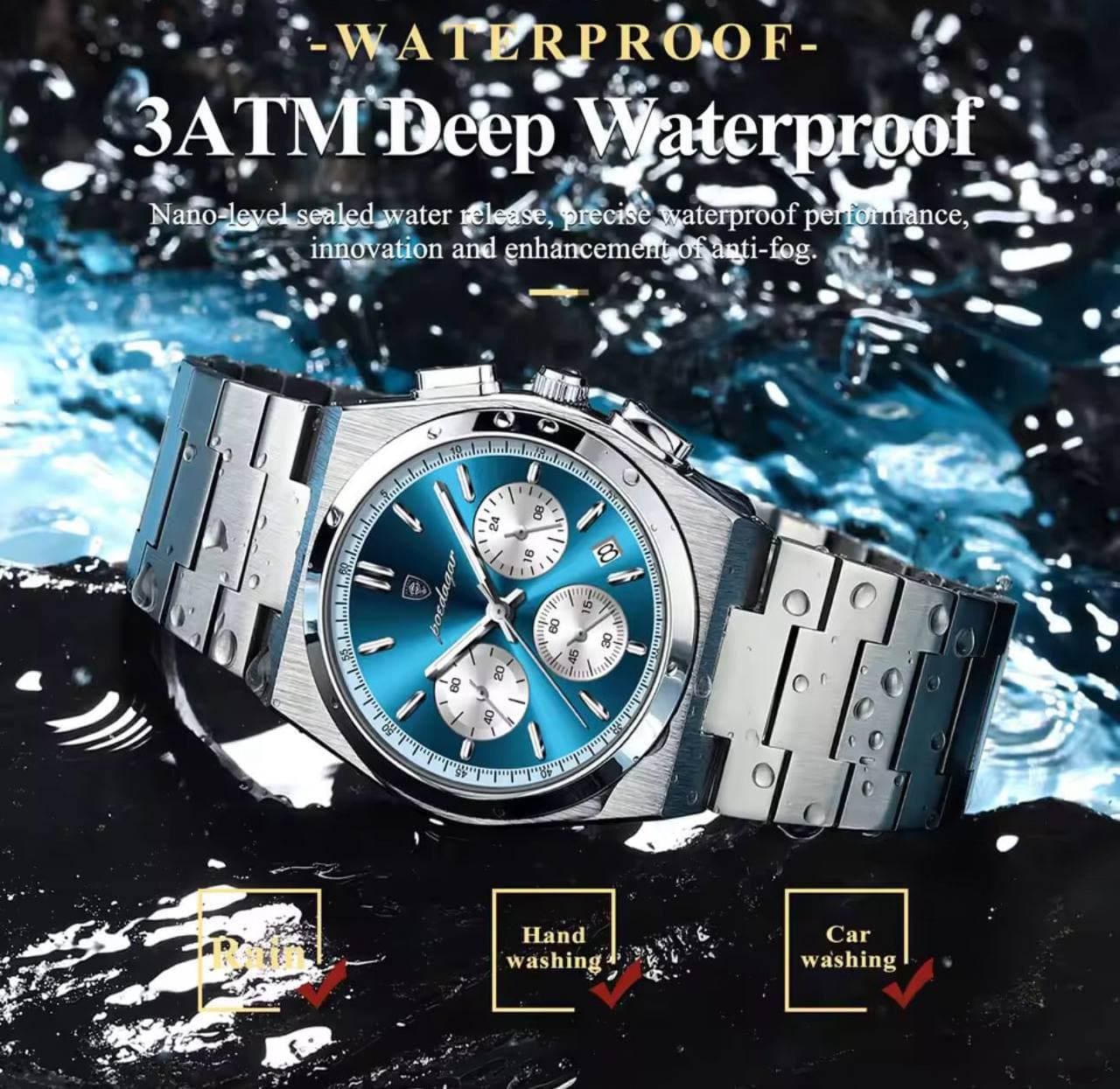 Poedagar Chronograph Gents Watch thumbnail 3