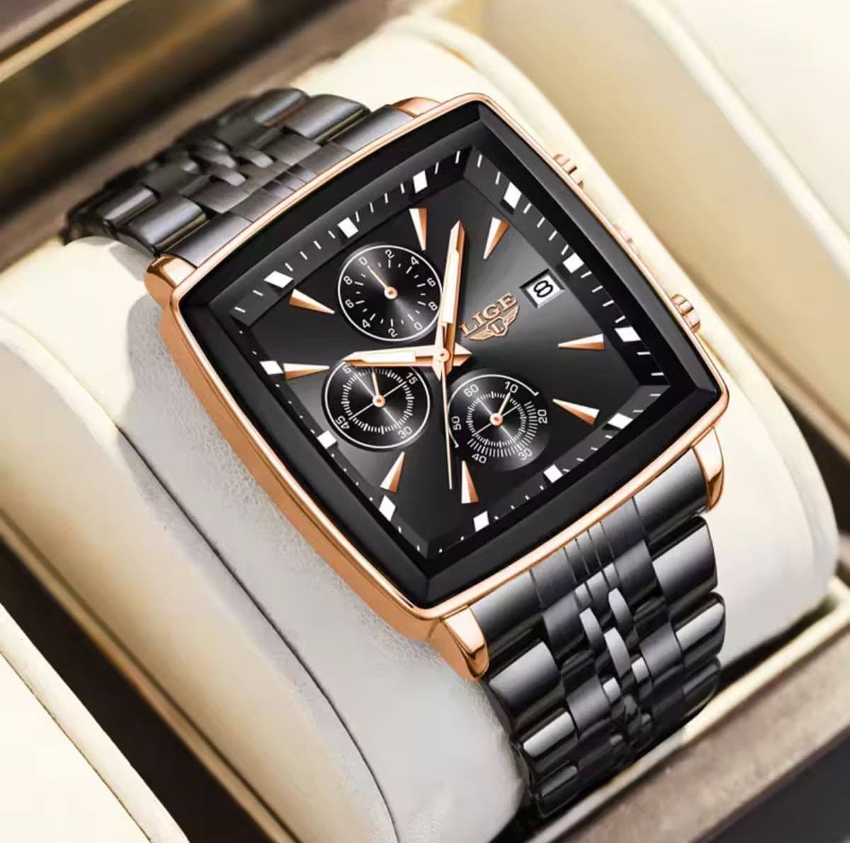 LIGE SQUARE CHRONOGRAPH GENTS WATCH #LG8937