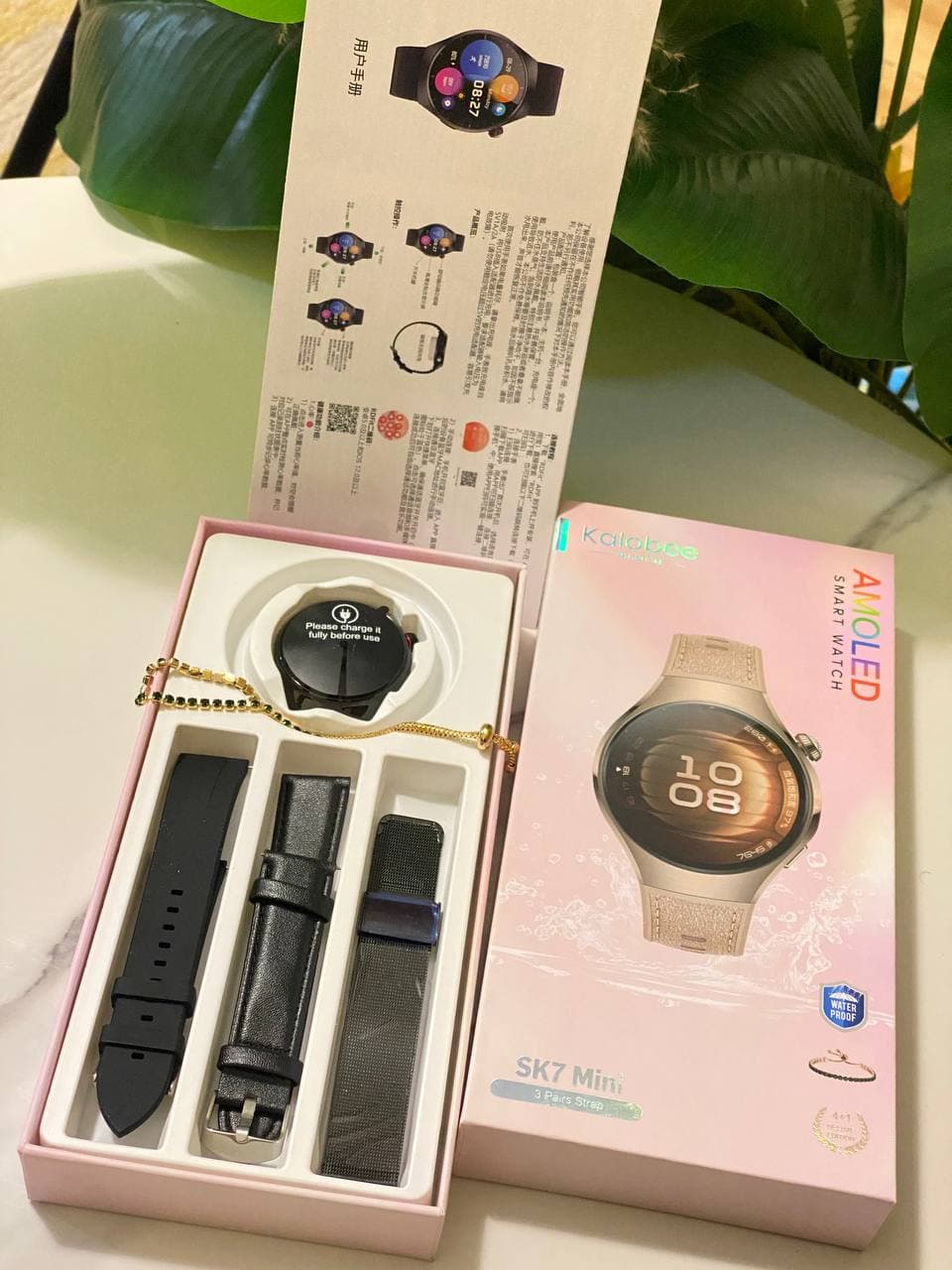 Kalobee SK7 Mini Smartwatch (3 Pairs Straps)
